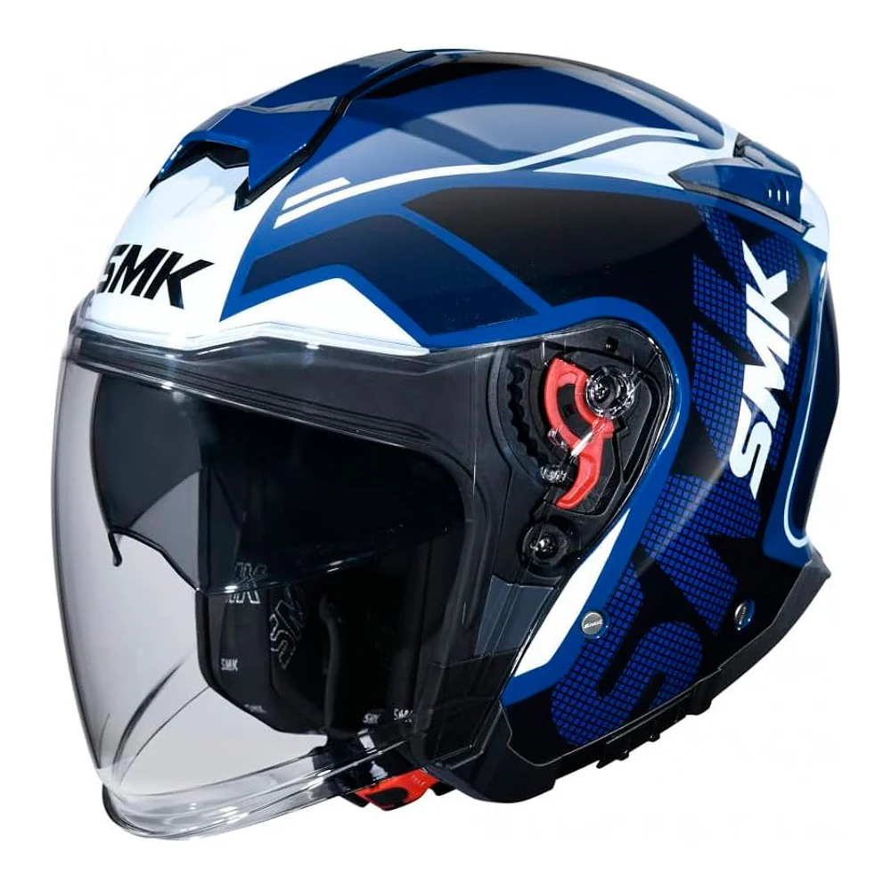 CASCO JET SMK GTJ TOURER - AZUL / BLANCO