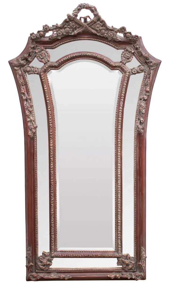 Baroque wall mirror red brown 115 x H. 207 cm - Baroque style mirror