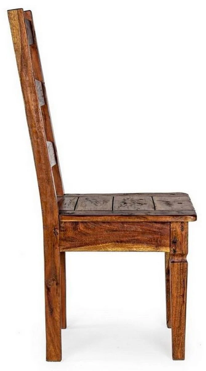 Country house style dining room chairs set of 6 brown / natural colors 45 x 45 x H. 105 cm - Rustic dining room chairs in country house style - Rustic dining room furniture - Country house style dining room furniture