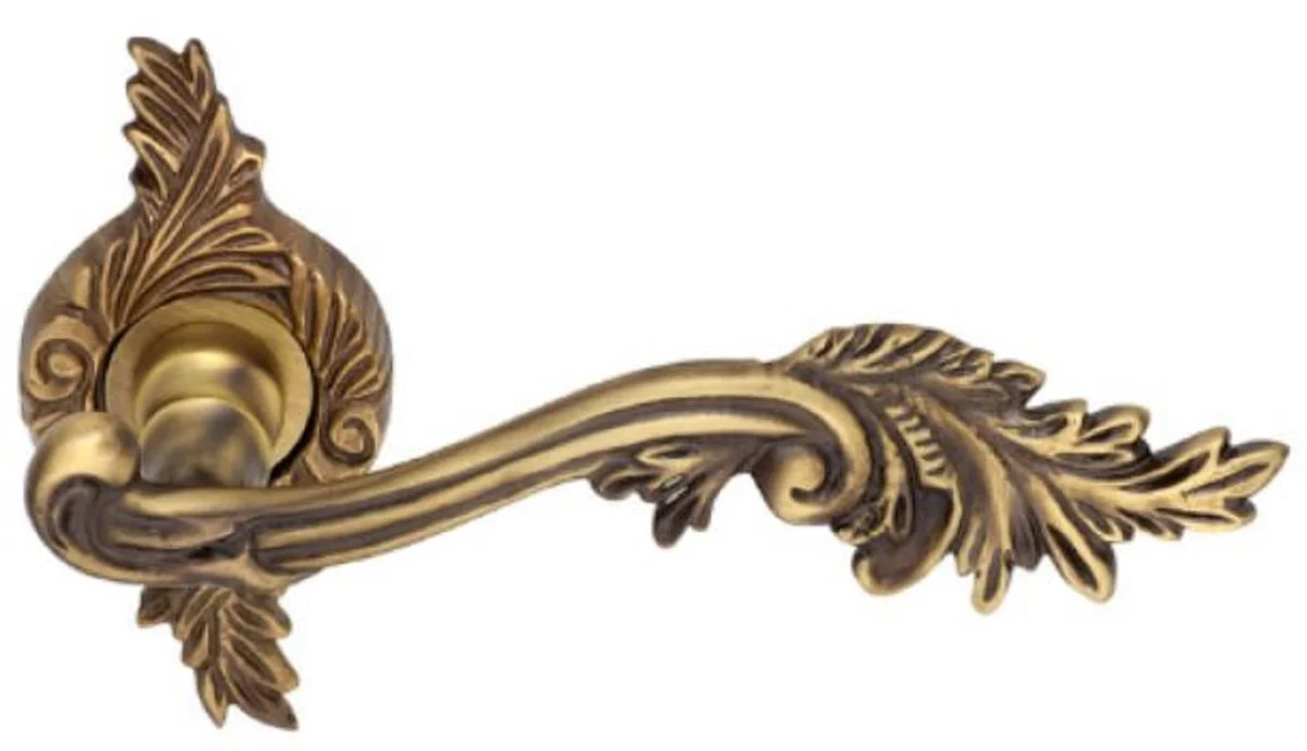 Luxury baroque door handle set brass patinated - noble door handles in baroque style - baroque decorative accessories - luxury quality