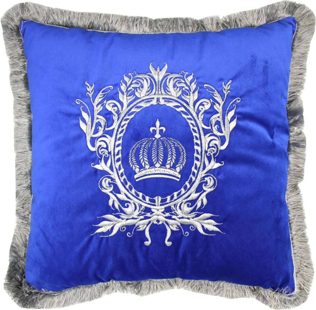 Harald Glööckler luxury decorative cushion Pompöös by royal blue / silver - Glööckler cushion