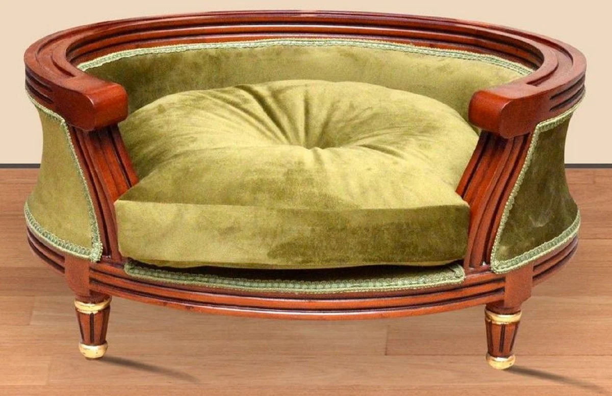 Baroque dog bed royal green / brown / gold - Baroque dog furniture - Baroque animal furniture - Baroque style furniture