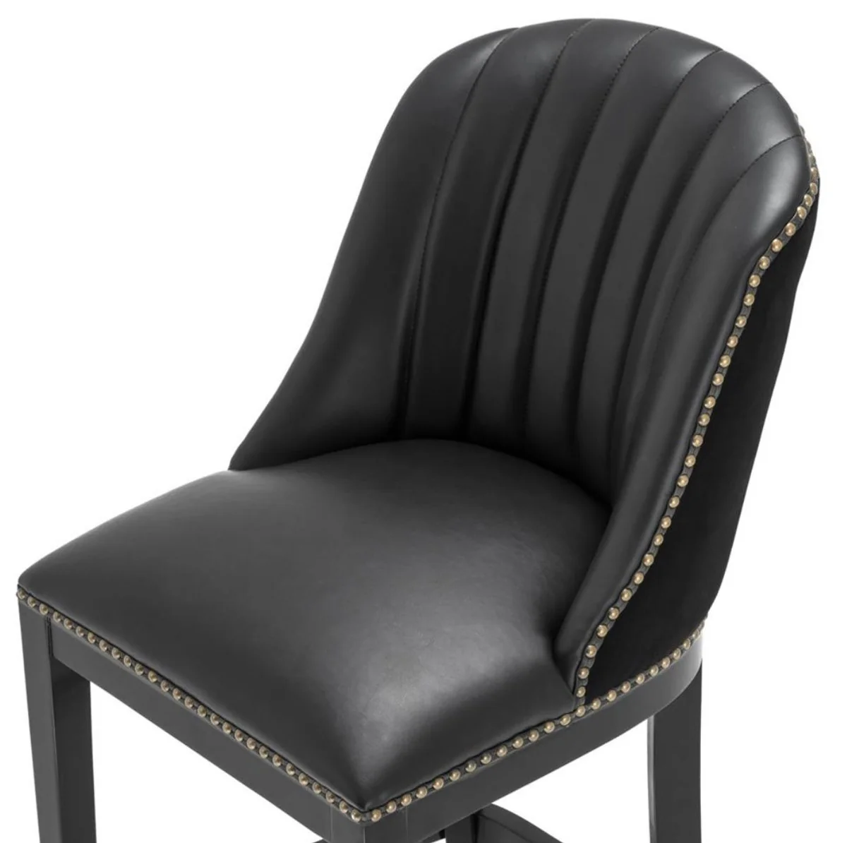 Bar chair black 49.5 x 61 x H. 115 cm - luxury bar stool with backrest