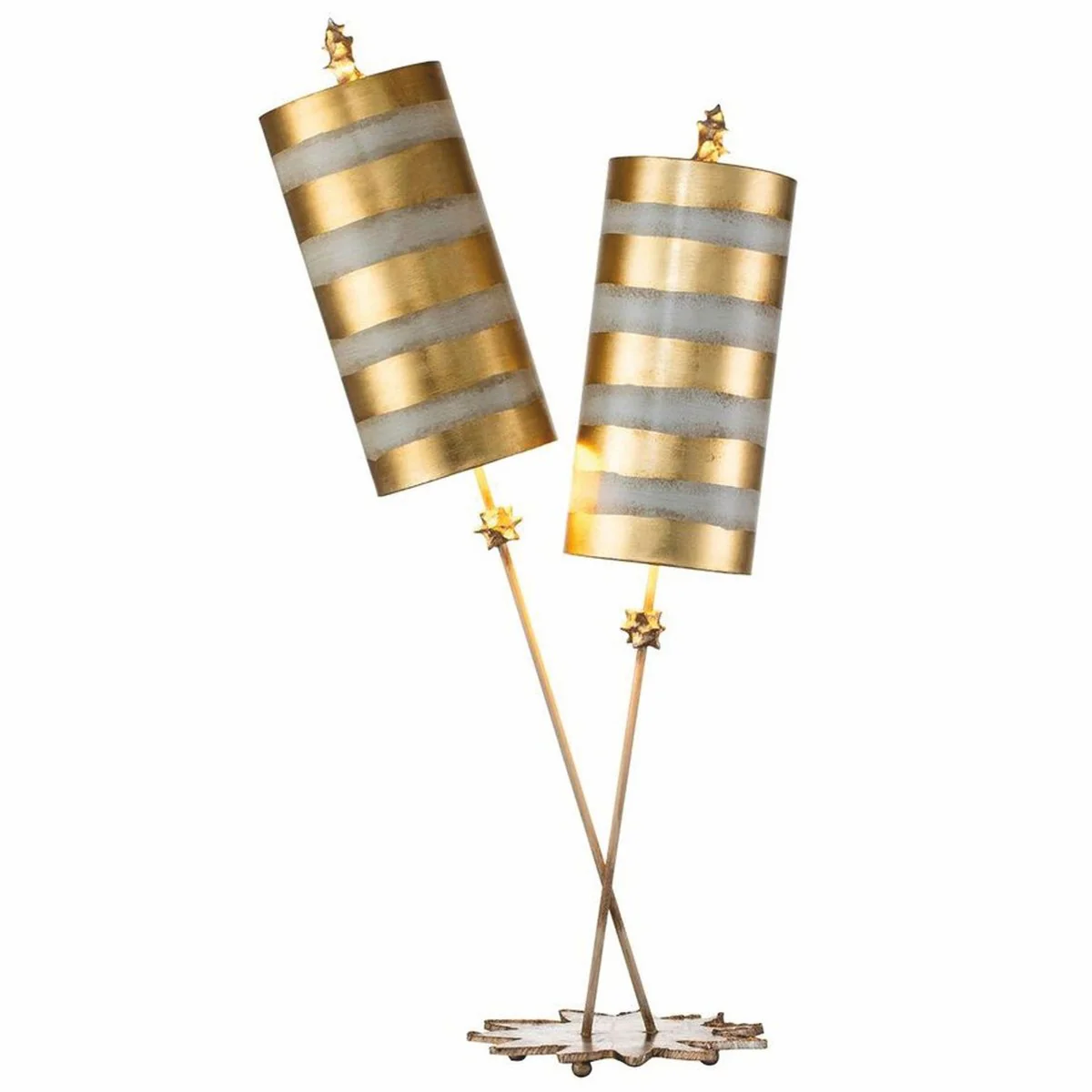 Luxury double table lamp gold / taupe H. 102.7 cm - Luxury Lights