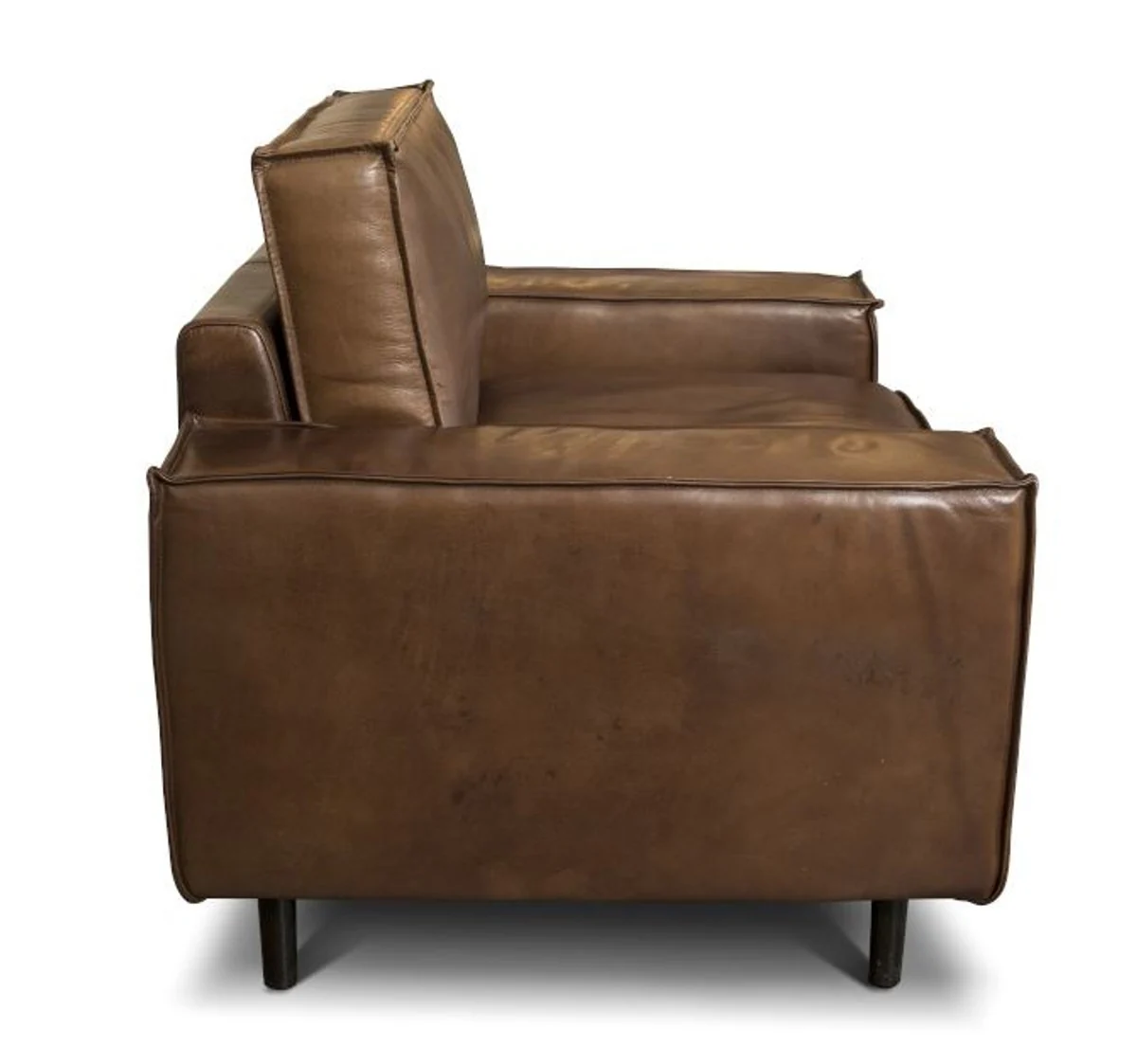 Luxury genuine leather lounge chair vintage leather brown - luxury living room armchair furniture buffalo leather