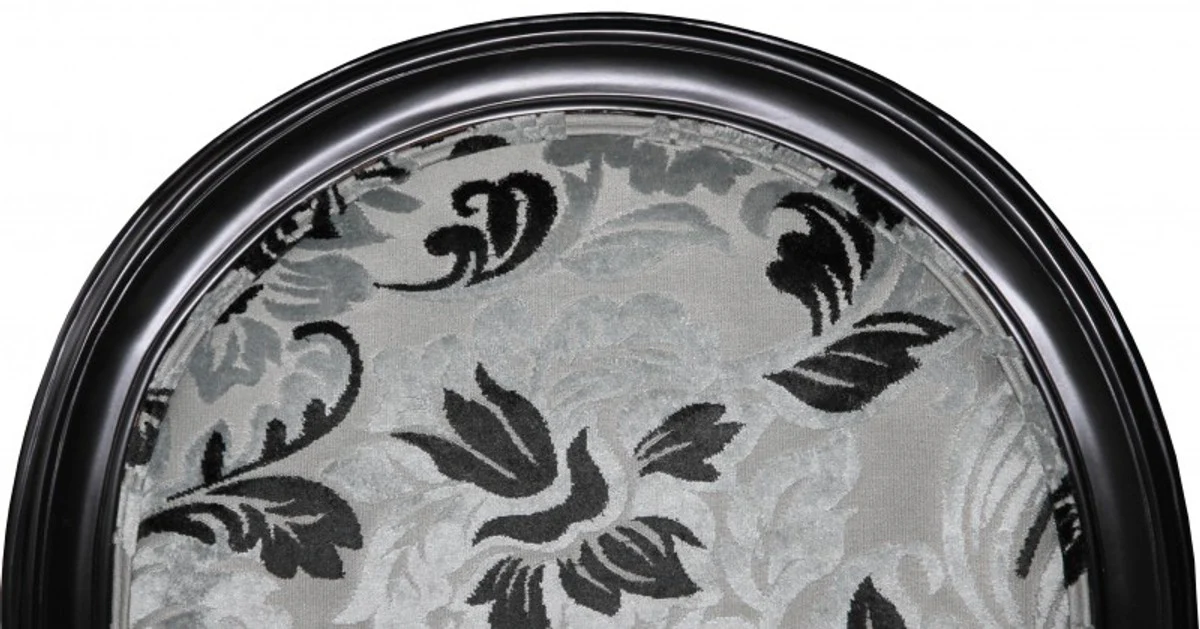 Baroque Dining Room Chair Mod2 Floral Pattern / Antique Black - Furniture