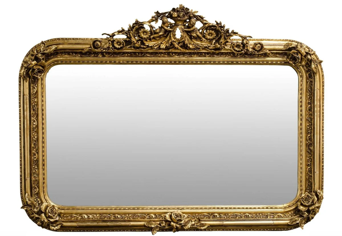 Antique style wall mirror gold 142 x H. 100 cm - Baroque furniture