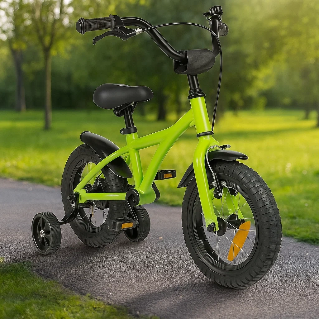 Kinderfahrrad 12 Zoll, grün, geeignet für Kinder von 3 bis 5 Jahren - nZJRciWqR9sn