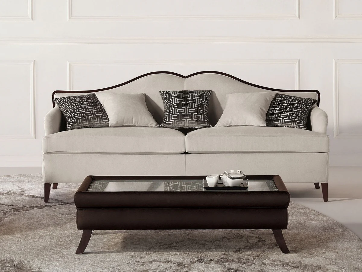 Luxury Art Deco Sofa Gray / Dark Brown - Handmade Living Room Sofa - Living Room Furniture - Art Deco Furniture - Luxury Furniture - Luxury Quality - Made in Italy