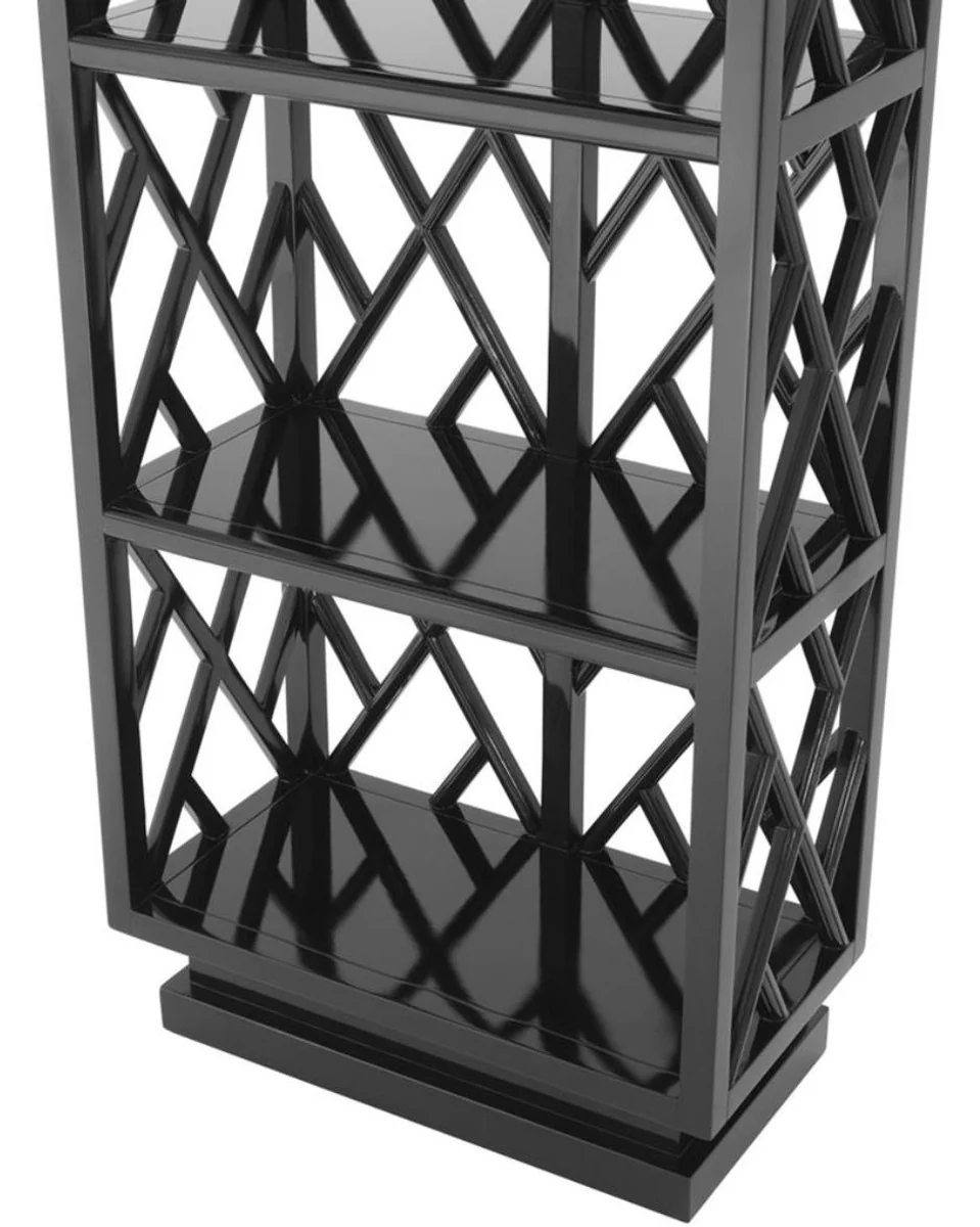 Luxury shelf cabinet piano black 65 x 34 x H. 226 cm - living room furniture