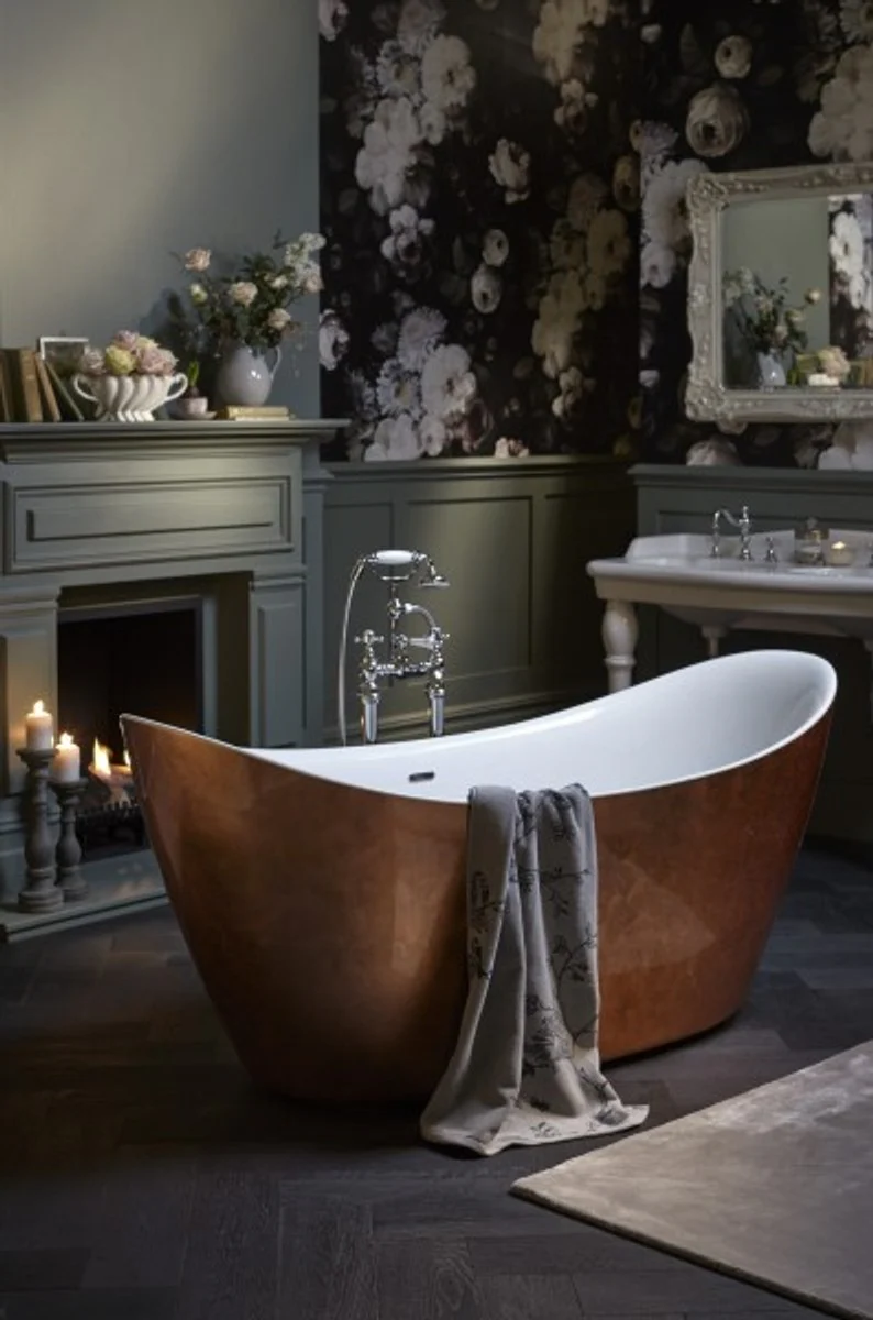 Art Deco bathtub freestanding copper effect model He-Hyl 1730mm - Freestanding retro antique art nouveau bathtub