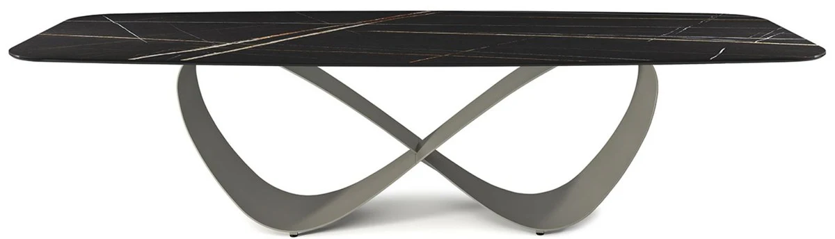Designer dining table black / titanium gray - Various table sizes - Modern rectangular dining room table with ceramic table top - Dining room furniture - Luxury quality