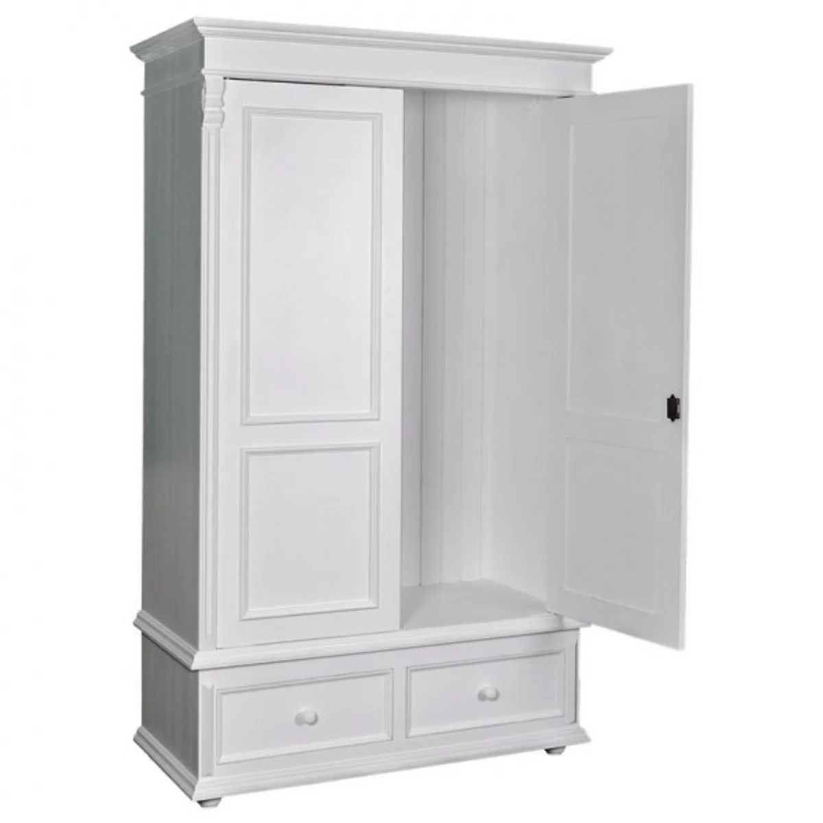 Country house style wardrobe white - clothes cupboard shabby H 206 cm W 127 cm D 61 cm
