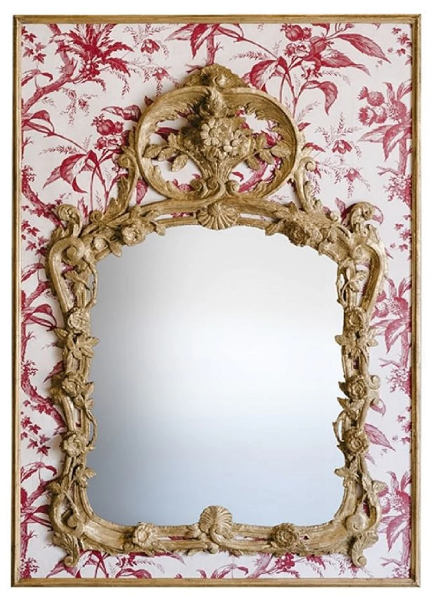 Luxury Baroque Mirror Antique Gold / White / Red - Rectangular Italian Baroque Style Wall Mirror - Baroque Furniture - Luxury Furniture in Baroque Style - Luxury Quality - Made in Italy