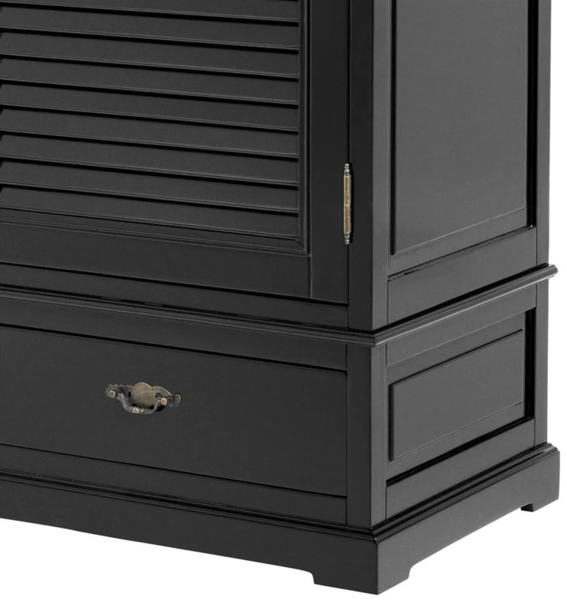 Luxury bedroom cupboard / wardrobe with 2 doors and 2 drawers black 135 x 58 x H. 227 cm - Luxury bedroom furniture