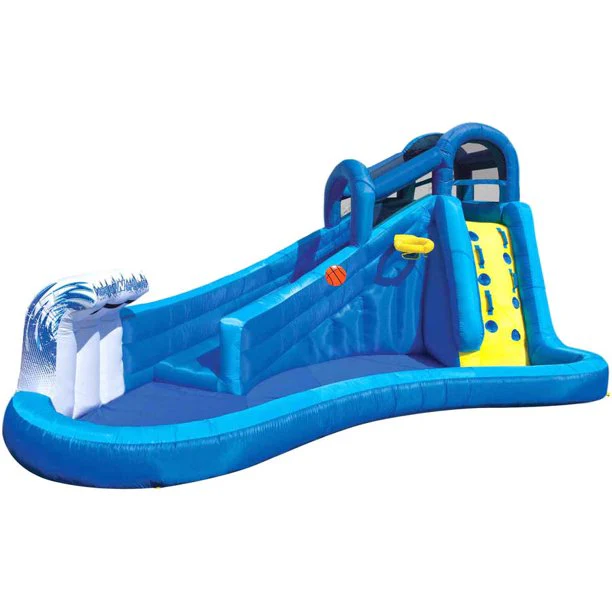Banzai Surf N Splash Water Park Aufblasbare Wasserrutsche mit Basketballkorb