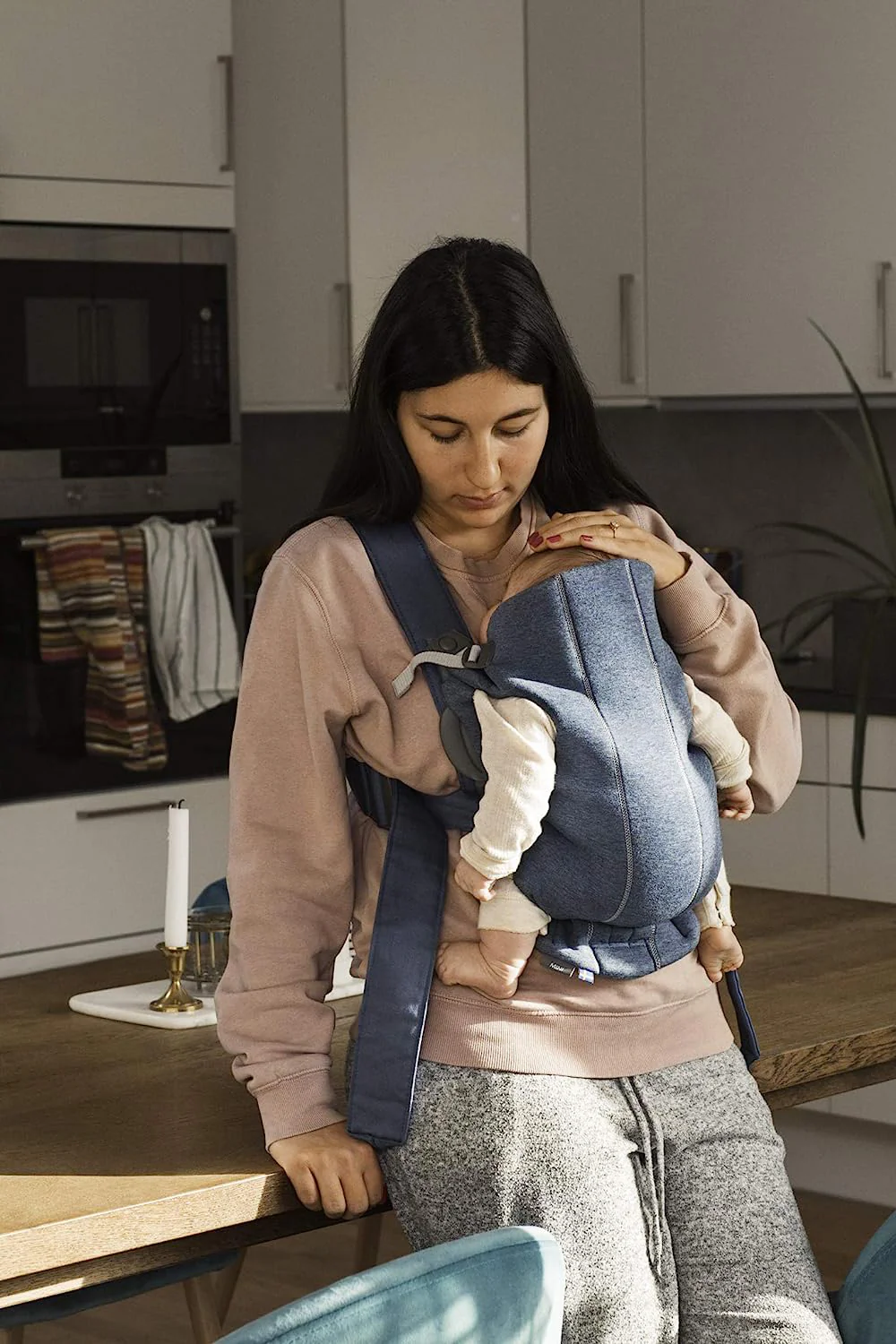 Babytrage Mini, 3D-Netz, Anthrazit/Leopard