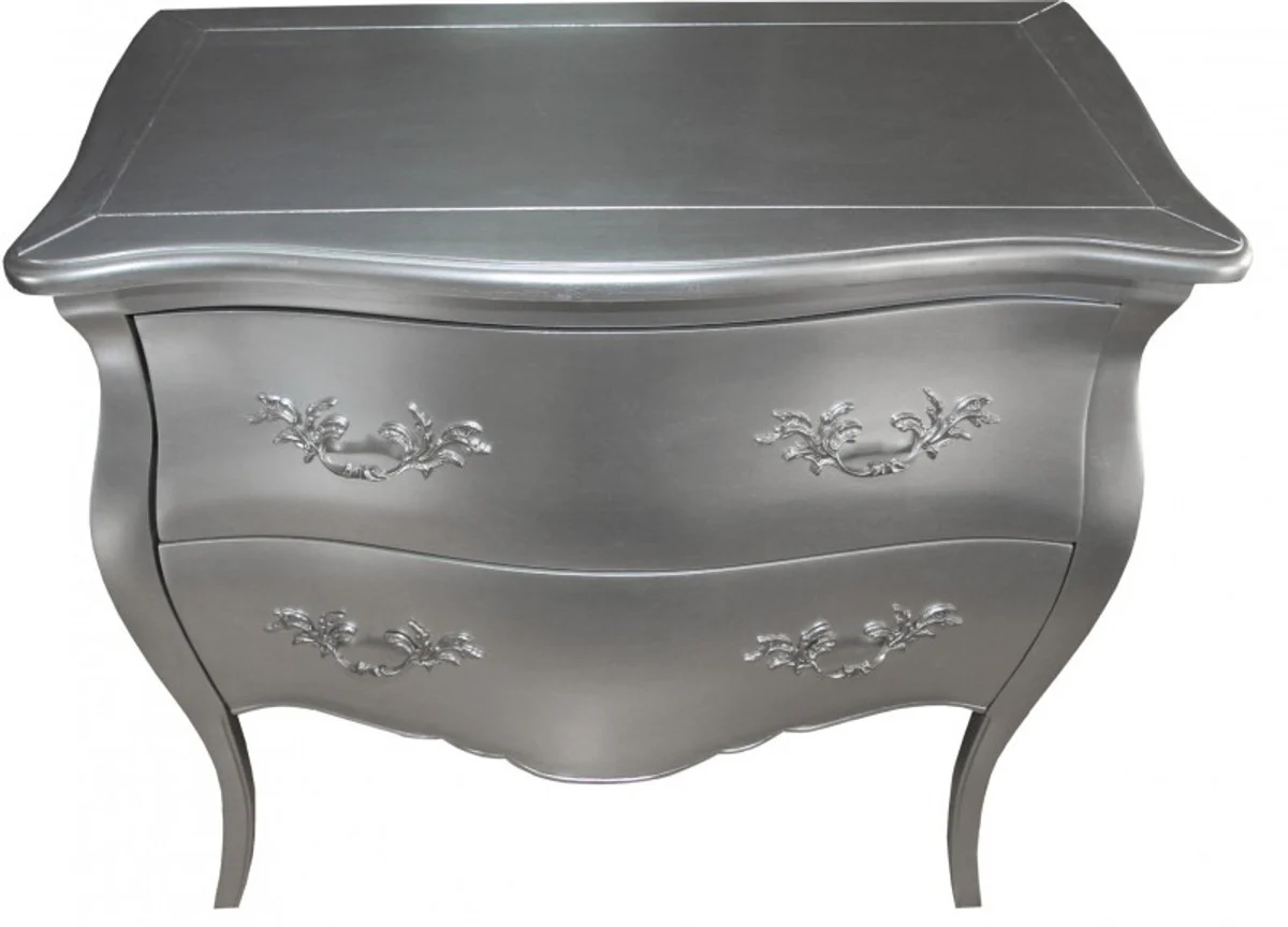 Baroque chest of drawers with 2 drawers Mod2 silver width 95 cm, height 86 cm - Baroque furniture