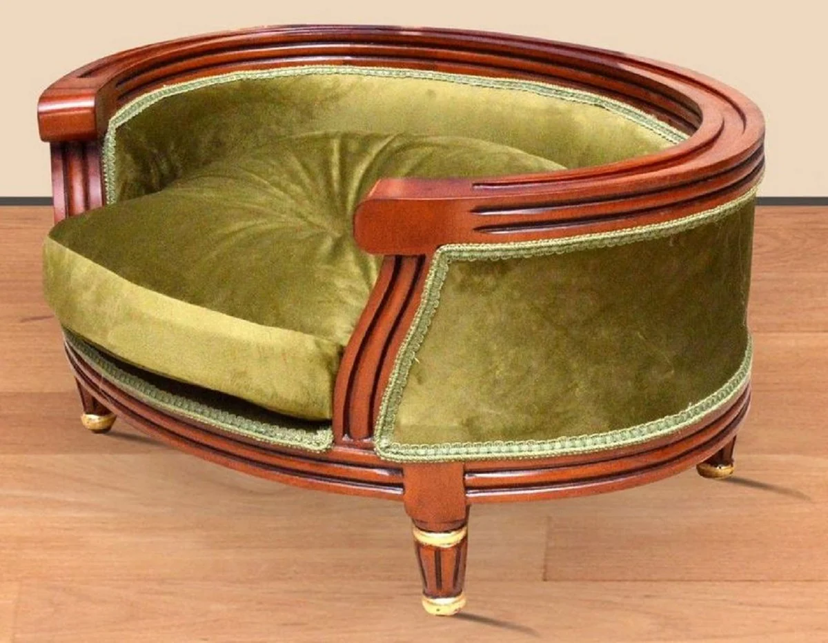 Baroque dog bed royal green / brown / gold - Baroque dog furniture - Baroque animal furniture - Baroque style furniture