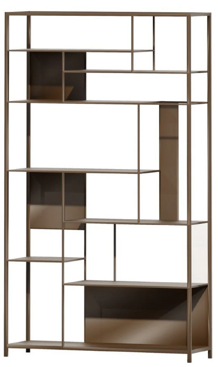 Luxury metal shelf cabinet brown 118 cm