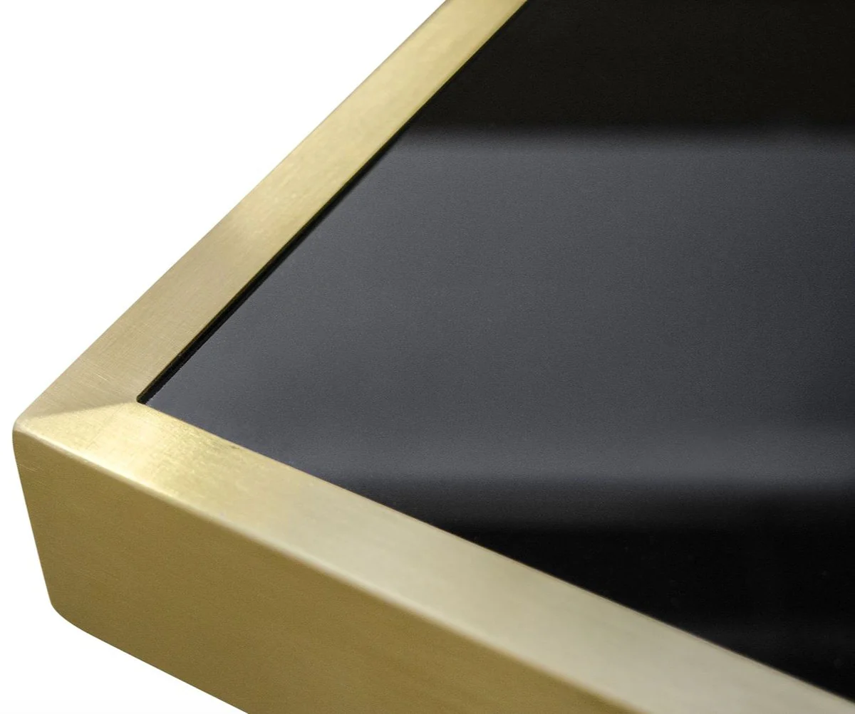 Designer dining table black / gold 120 x 120 x H. 76 cm - luxury dining room furniture