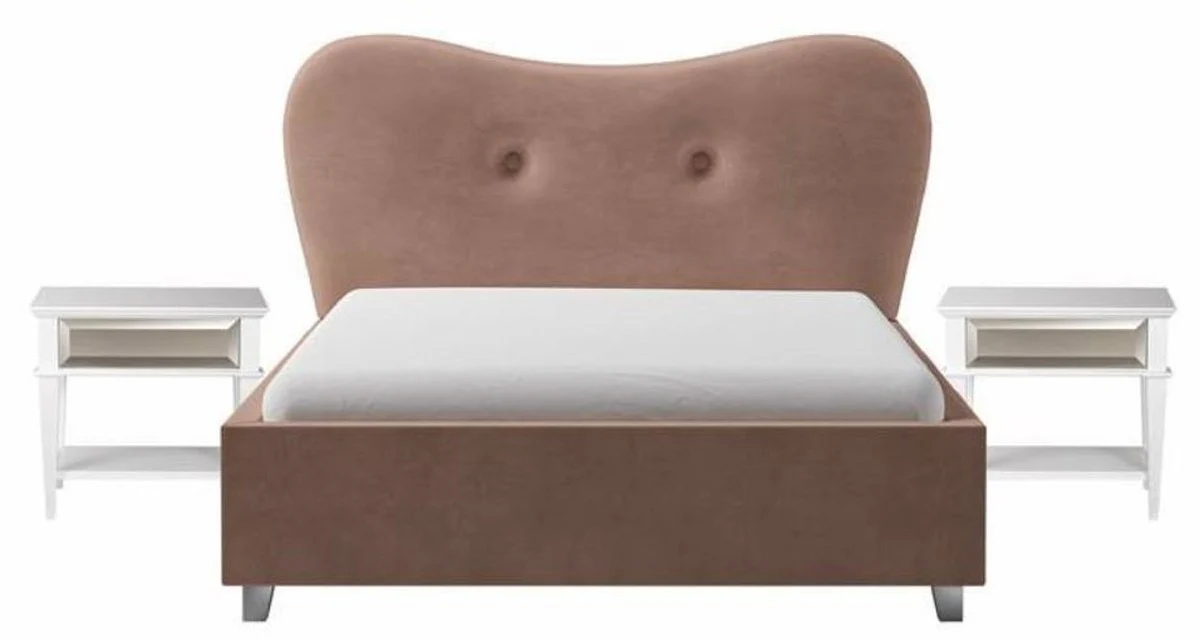 Luxury Art Deco bedside table white 60 x 40 x H. 56 cm - Mirrored side table with drawer - Bedroom furniture - Children's room furniture - Art Deco furniture - Luxury furniture