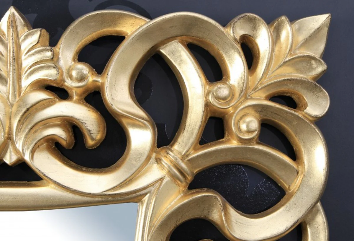 Magnificent Baroque wall mirror 76 x 76 cm Gold - Golden mirror square Baroque wall mirror Gold Antique, height 76 cm, width 76 cm, noble & magnificent