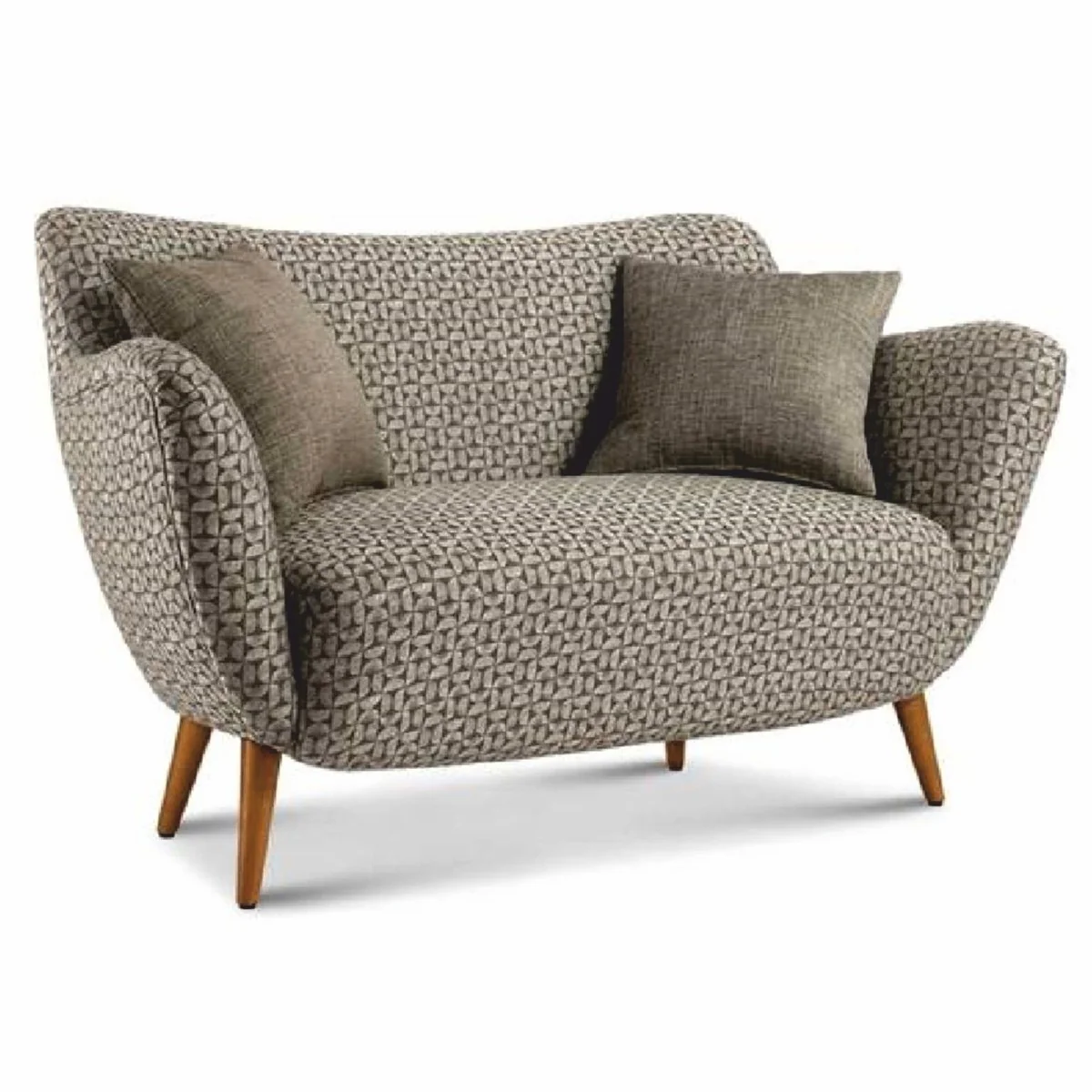 Luxus 2er Wohnzimmer Sofa Grau / Braun 142 cm - Made in Italy