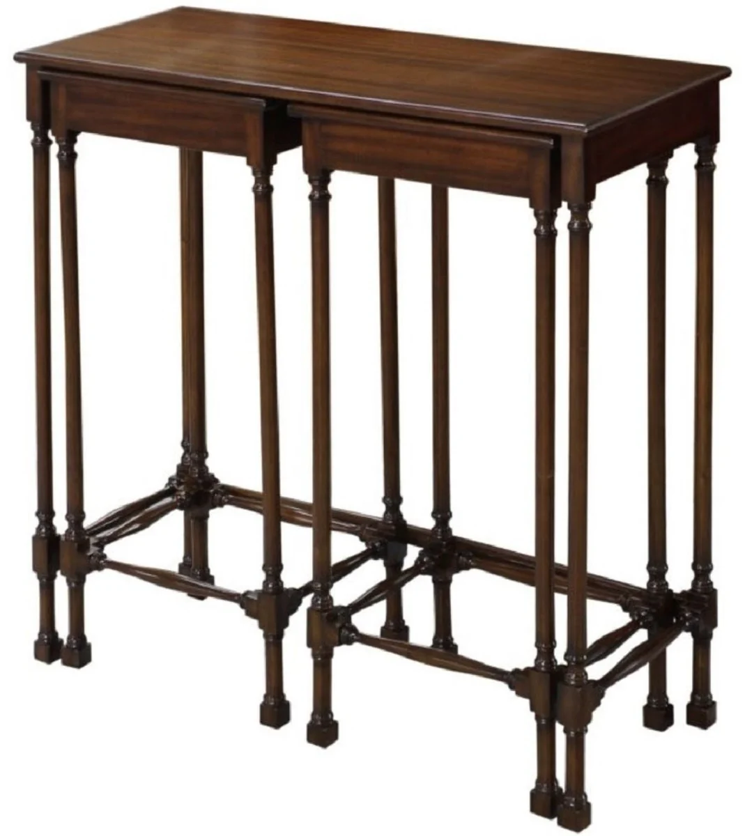 Luxury mahogany side table set dark brown 67 x 28 x H. 70 cm - Luxury Furniture