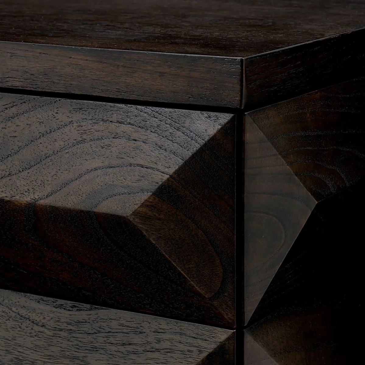 Luxury solid wood chest of drawers with 6 drawers mocha / brass 182 x 48 x H. 75 cm - Bedroom chest of drawers - Bedroom furniture - Luxury furniture - Luxury furnishings - Luxury furniture