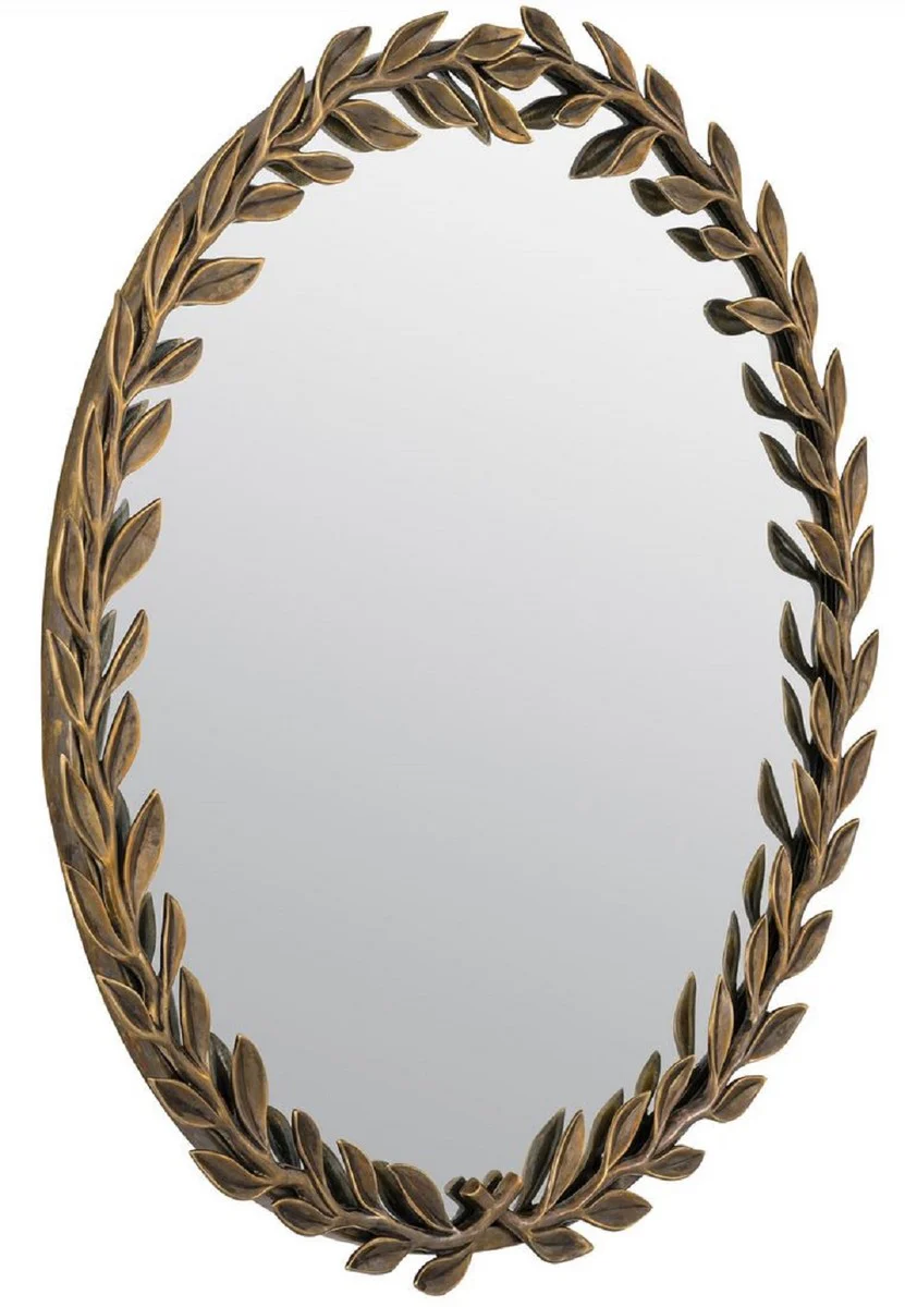 Luxury mirror vintage brass colored Ø 68.5 cm - Round wall mirror - Luxury furniture - Luxury collection