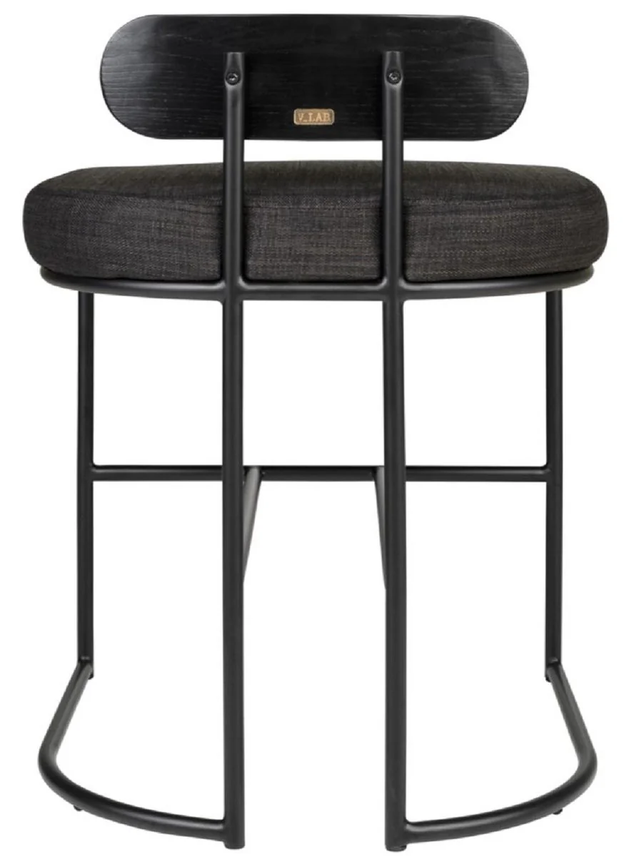 Designer dining room chair black 46 x 46 x H. 64.5 cm - Modern kitchen chair with powder-coated steel - Luxury dining room furniture