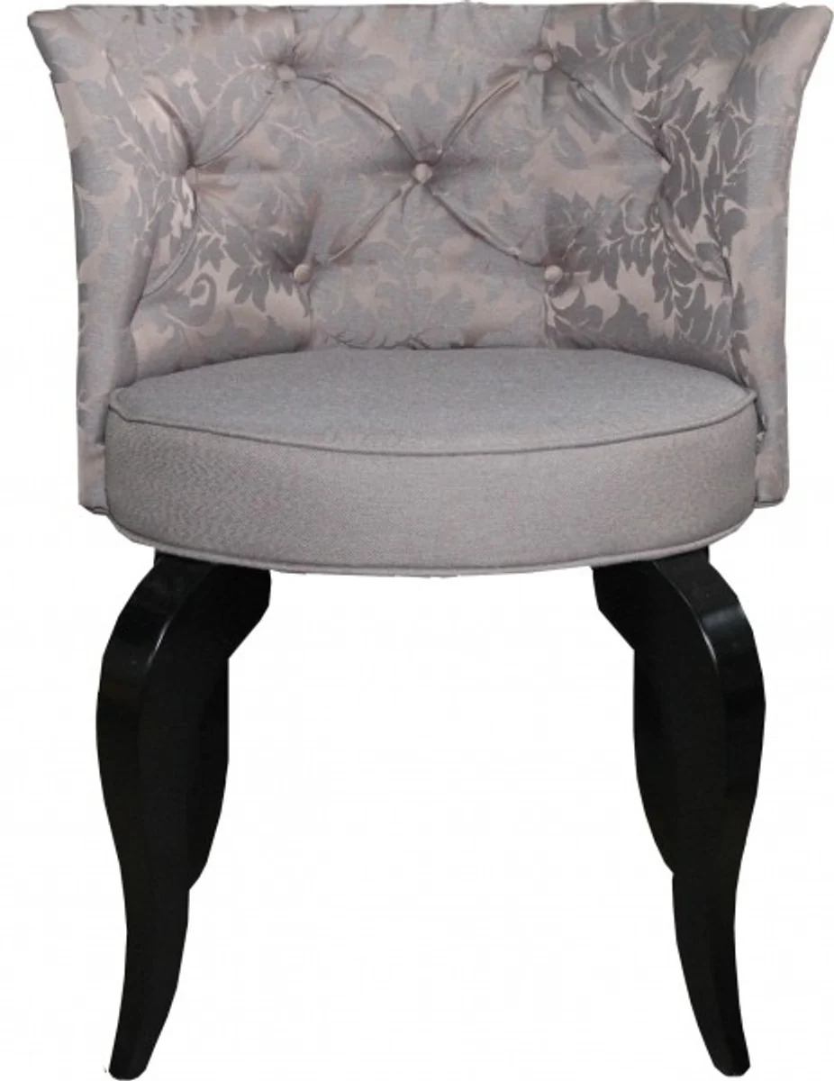 Baroque Salon Chair Brown Pattern / Black - Designer Armchair - Luxury Quality