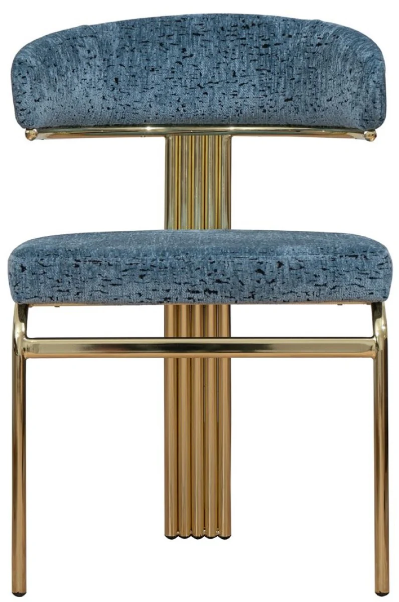 Luxury dining room chair blue / gold H. 83 cm
