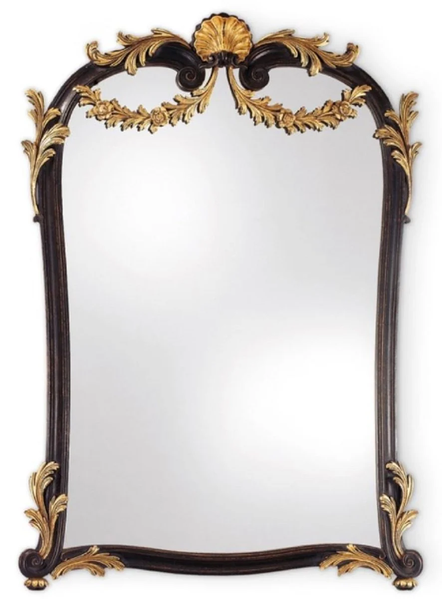 Luxury Baroque Mirror Antique Black / Gold - Handmade Italian Baroque Style Wall Mirror - Luxury Furniture in Baroque Style - Luxury Quality - Made in Italy