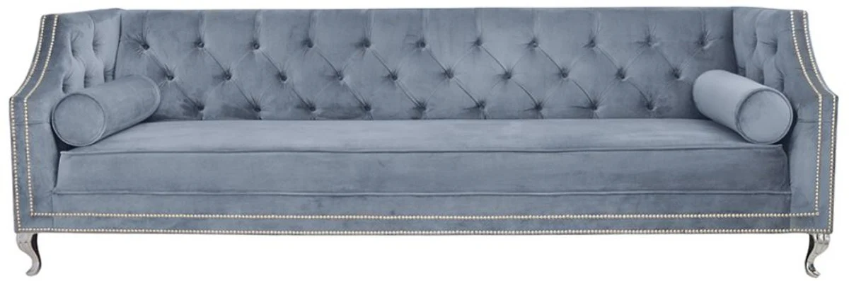 Luxury Chesterfield velvet sofa with cushions 225 x 84 x H. 76.5 cm - Various colors - Chesterfield living room furniture