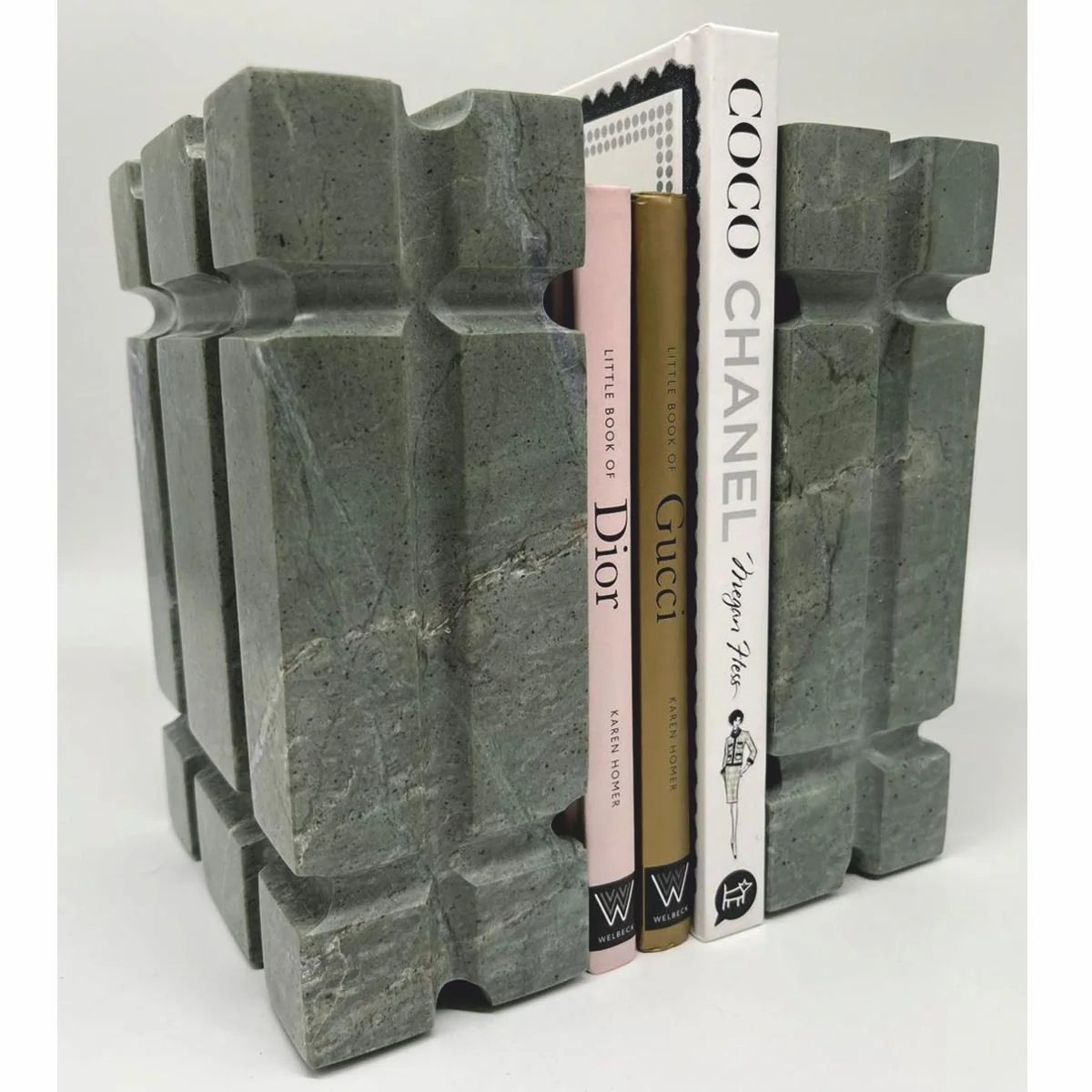 Luxus Marmor Deko Buchstützen Set Grau - Deko Accessoires