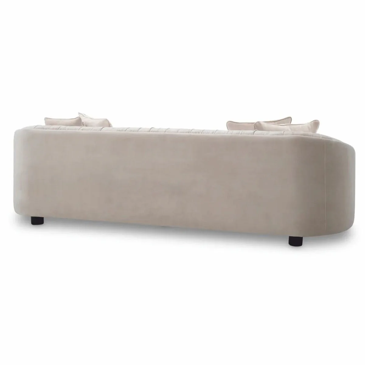 Luxury Velvet Sofa Cream / Black 241 cm - Living Room & Hotel Furniture