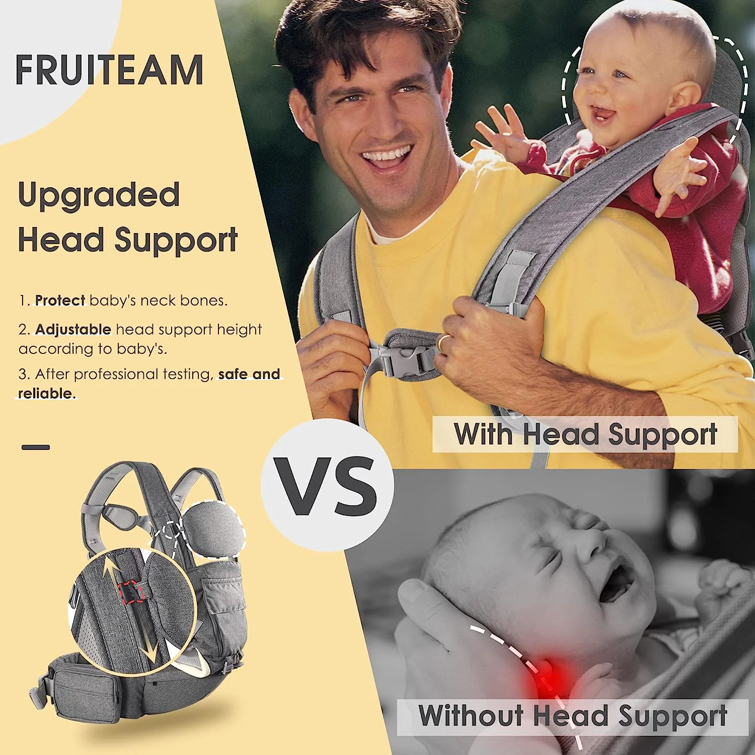 Baby – Tragehilfe, 6-in-1-Babytrage mit Taillenhocker, Babytrage mit Hüftsitz zum Stillen, Einheitsgröße – passend für Neugeborene, Säuglinge und Kleinkinder (blau)