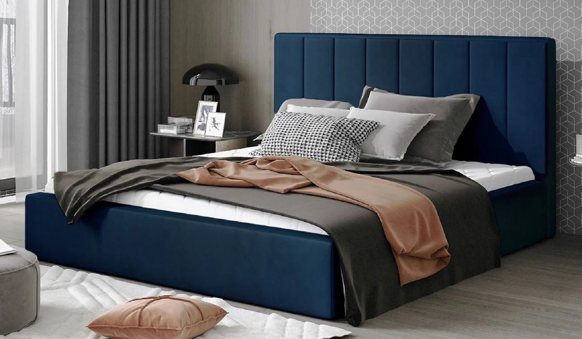 Luxury double bed with blue mattress - Various sizes