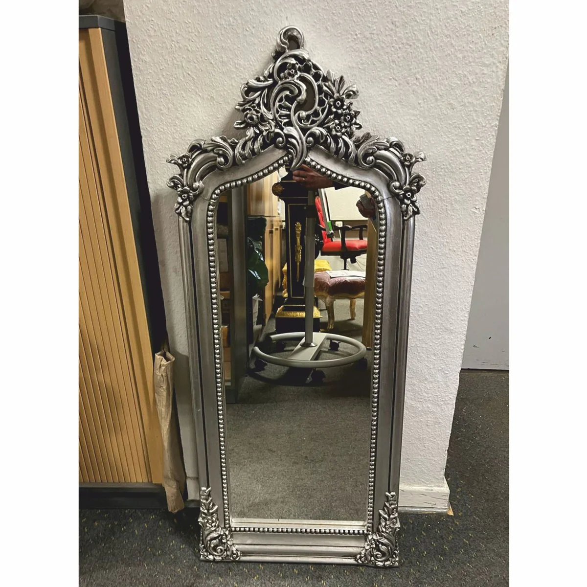 Barock Spiegel Silber H. 115 cm - Prunkvolle Barock Möbel