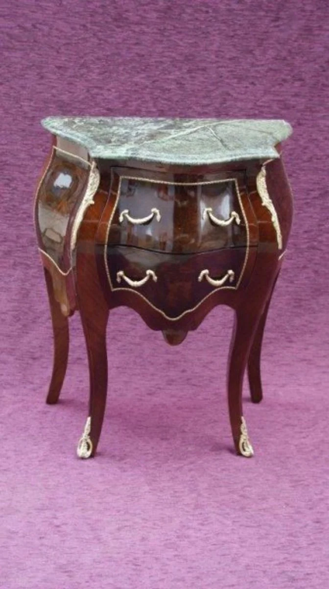 Luxury lounge sofa gray - greige / brass colored 223 x 95 x H. 68 cm - left-side living room sofa with elegant velvet fabric and 2 cushions