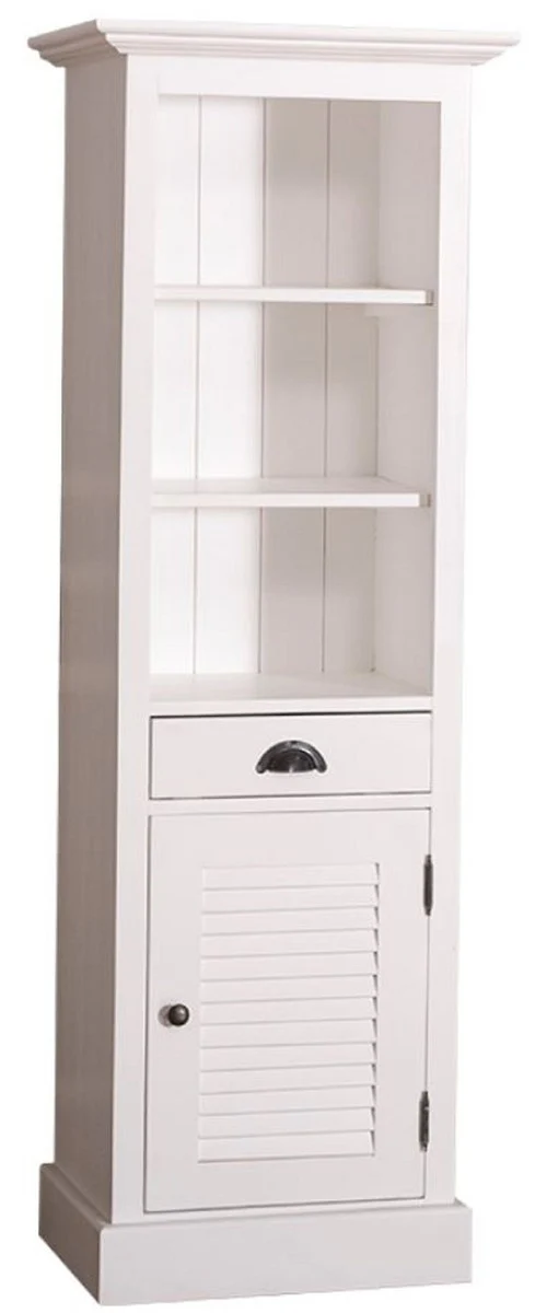 Country house style bathroom cabinet with door and drawer white 54 x 41 x H. 160 cm - bathroom furniture in country house style