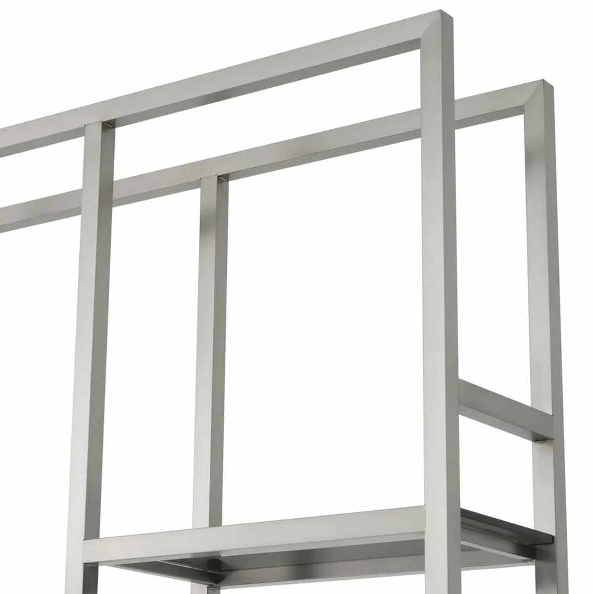 Luxury shelf cabinet with glass shelves silver / black / gray H. 240.5 cm - luxury furniture