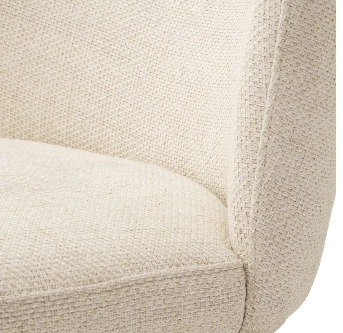 Luxury dining room chair natural color / black 57 x 69 x H. 81 cm - Padded kitchen chair in retro design - Luxury retro dining room furniture