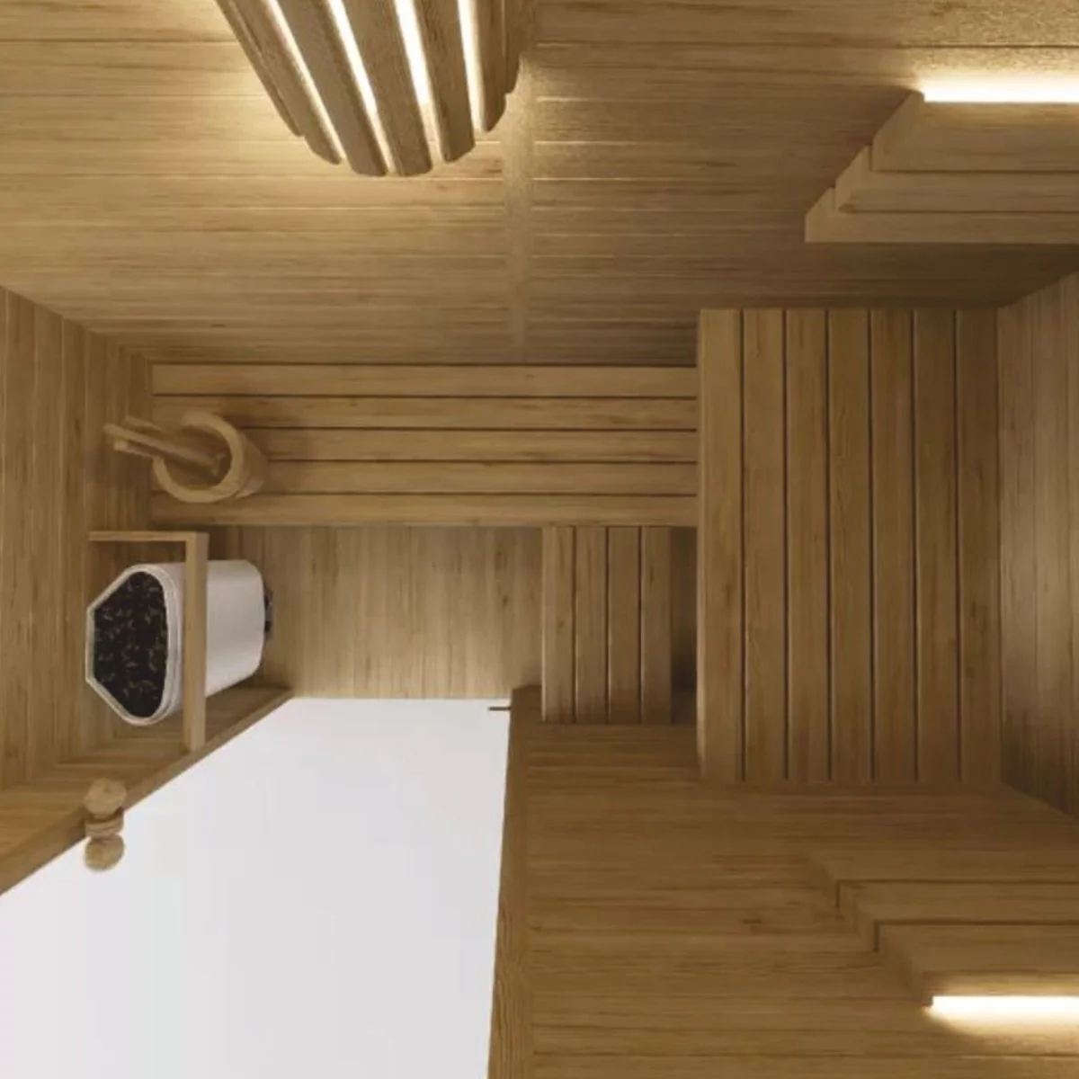 Luxus 2 Personen Innensauna Naturfarben 200 x 100 x H. 190 cm