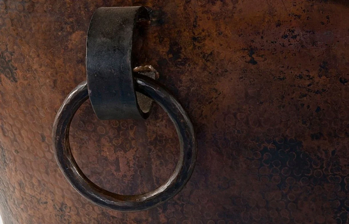 Luxury Art Nouveau copper bathtub with decorative handles 170 x 81 x H. 81 cm - Freestanding retro bathtub - Rustic bathroom furniture