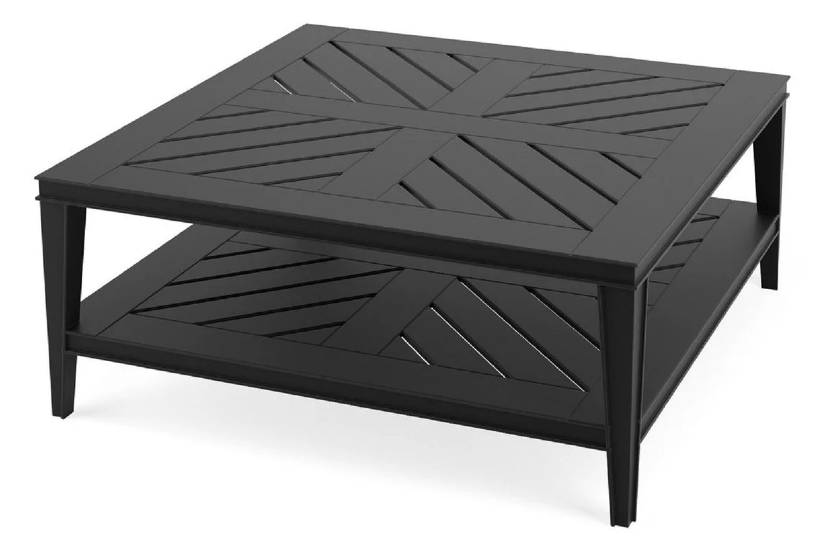 Luxury coffee table matt black 100 x 100 x H. 42 cm - square living room table made of high-quality, durable aluminum - garden table