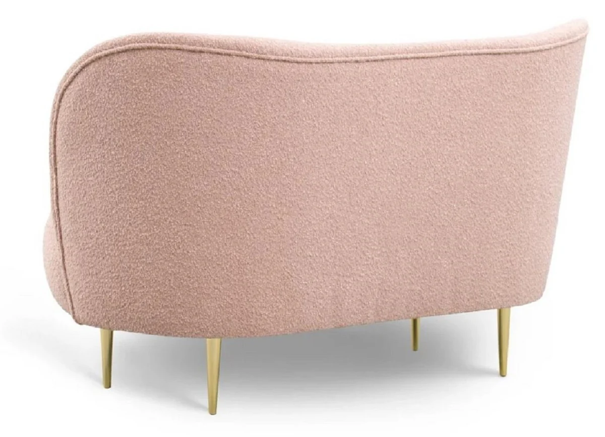 Luxury living room set pink / gold - 2 luxury sofas with curved backrest & 2 luxury armchairs with curved backrest - luxury furniture - living room furniture - luxury furnishings