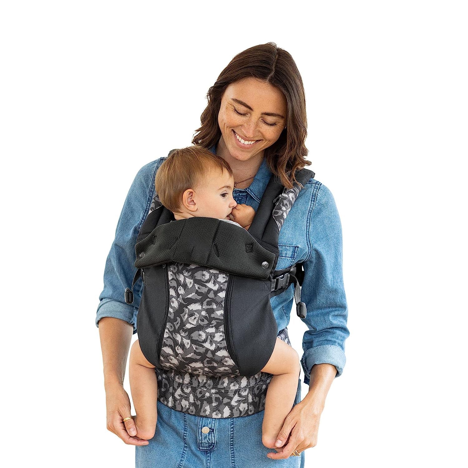 Complete All Seasons Ergonomische 6-in-1-Babytrage für Neugeborene bis Kleinkinder – mit Lordosenstütze – für Kinder von 3–20 kg – 360-Grad-Babytragemöglichkeit – nach innen und außen gerichtet – Stein